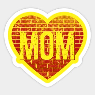 Wall of Moms Mom on Brick Heart Sticker